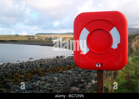 La courroie de la vie sur la plage de Duntulm, île de Skye, Écosse, Hébrides intérieures Banque D'Images