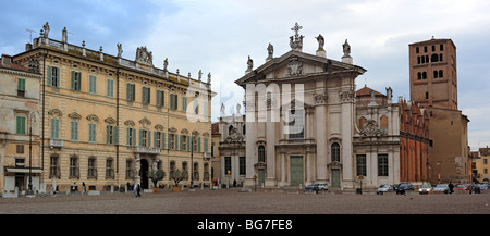 Eglise de Saint Andrew, Piazza Sordello, Mantoue, Lombardie, Italie Banque D'Images