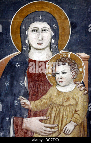 Fresco, Basilique de San Zeno, Vérone, Vénétie, Italie Banque D'Images