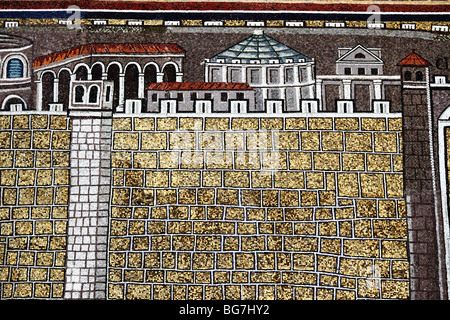 Mosaïque de la Basilique de Sant Apollinare Nuovo, UNESCO World Heritage site, Ravenne, Émilie-Romagne, Italie Banque D'Images