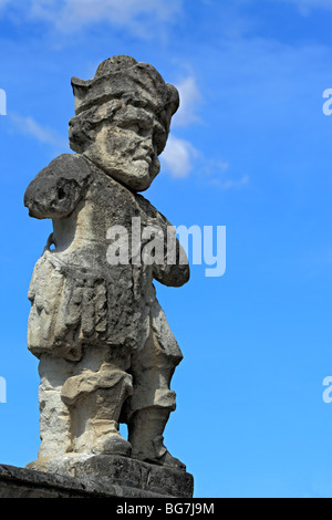 Sculptures de la villa Valmarana ai Nani, près de Vicenza, Vénétie, Italie Banque D'Images