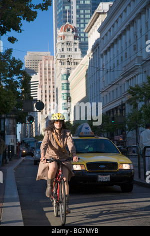 Randonnée à Vélo Street, San Francisco, California, USA Banque D'Images