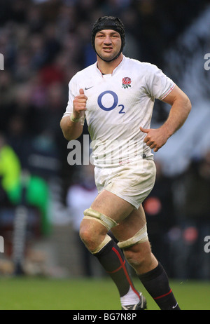 STEVE BORTHWICK ANGLETERRE & SARACENS RUGBY TWICKENHAM MIDDLESEX ANGLETERRE 07 Novembre 2009 Banque D'Images