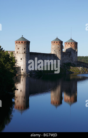 La région de Savonie du Sud Finlande Saimaa Lake District Savonlinna Kyronsalmi Straits Olavinlinna château médiéval saint Olaf du numéro Cas Banque D'Images