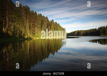 La région de Savonie du Sud Finlande Savonlinna Punkaharju Punkaharju Ridge Lake Saimaa Réserve naturelle du lac Pihlajavesi District Banque D'Images