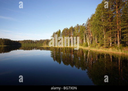 La région de Savonie du Sud Finlande Savonlinna Punkaharju Punkaharju Ridge Lake Saimaa Réserve naturelle du lac Pihlajavesi District Banque D'Images