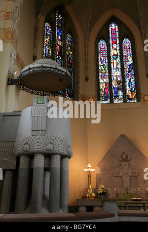 La Finlande, l'ouest de la Finlande, Turku, l'église de Saint Michel par Lars Sonck, intérieur, Chaire Banque D'Images