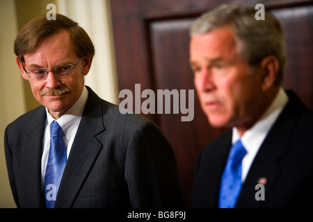 Le président Bush annonce, Robert Zoellick, pour remplacer Paul Wolfowitz à la tête de la Banque mondiale Banque D'Images