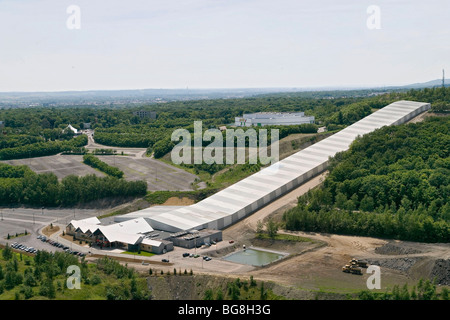 Vue aérienne sur la piste de ski indoor à Amneville (57) Banque D'Images