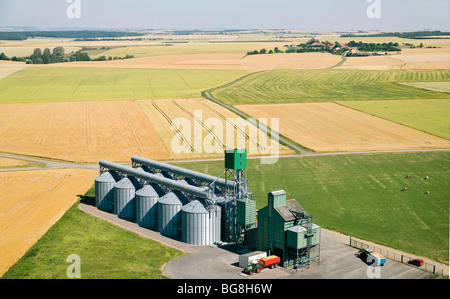 Vue aérienne sur un silo dans le département Moselle (57) Banque D'Images