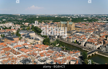 Vue aérienne sur Metz (57) Banque D'Images