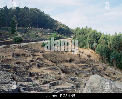 Fort de colline de Santa Tecla (Santa Tegra). La Galice. L'Espagne. Banque D'Images