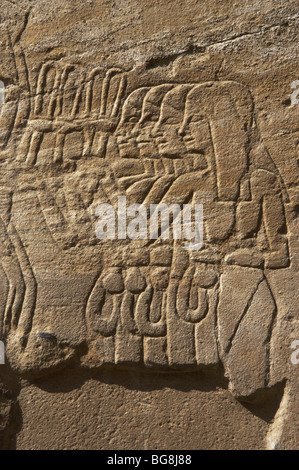 Relief représentant un groupe de femmes. Nouveau Royaume. Temple de Louxor. L'Égypte. Banque D'Images