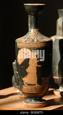 LEKYTHOS attique à figures rouges. La Grèce. Banque D'Images