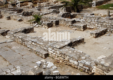 ART hébraïque. République d'Albanie. Les vestiges archéologiques de l'ancienne synagogue datant du V-VI. Saranda. Banque D'Images