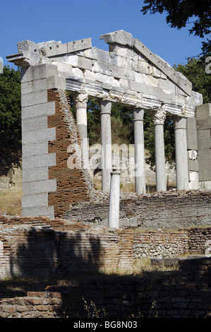 L'art grec. Période hellénistique. République d'Albanie. Bouleterion, immeuble datant du II siècle ap. Ruines d'Apollonia. Fier. Banque D'Images