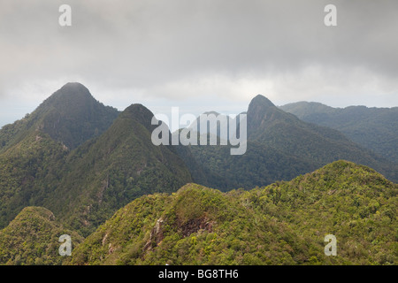 Machincang de montagnes (708m) et de la réserve forestière, Pulau Langkawi Geopark, Malaisie Banque D'Images