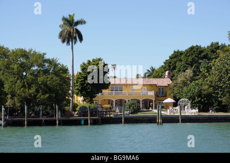Maison de luxe à bord de Star Island, Miami Beach, Floride Banque D'Images