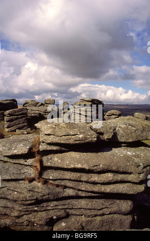 Piton rocheux de Combestone Devon Dartmoor Tor Banque D'Images