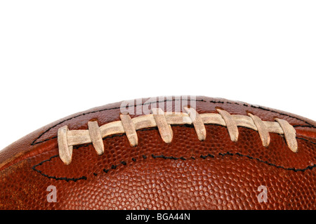 Oldf football close up montrant les lacets sur un format horizontal Banque D'Images