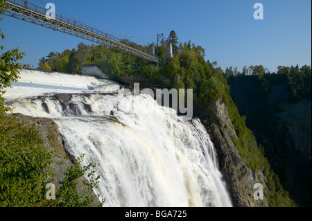 Chutes Montmorency avec pont suspendu, Québec, Canada Banque D'Images