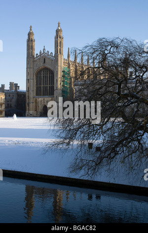 King's College, Cambridge cambridgeshire angleterre neige hiver Banque D'Images