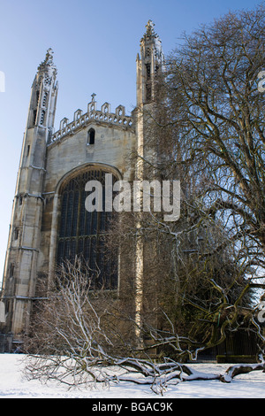 King's College, Cambridge cambridgeshire angleterre neige hiver Banque D'Images