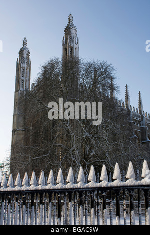 King's College, Cambridge cambridgeshire angleterre neige hiver Banque D'Images