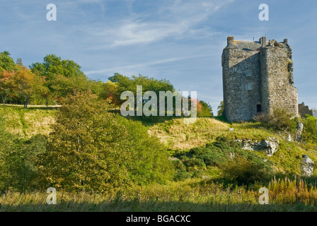 Neidpath Castle en couleurs de l'automne des Scottish Borders Peebles Banque D'Images