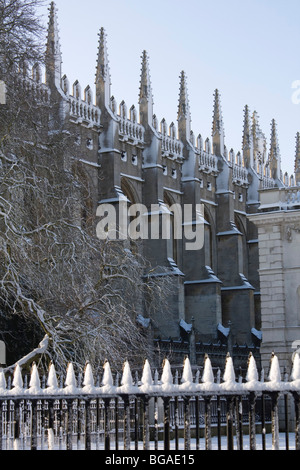 King's College, Cambridge cambridgeshire angleterre neige hiver Banque D'Images