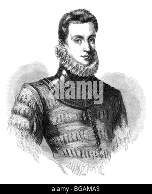 Illustration ; Portrait de sir Philip Sidney, poète anglais, b 1554 d 1586 Banque D'Images