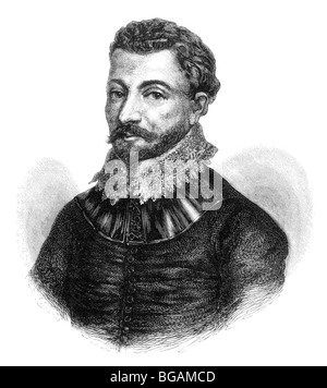 Illustration ; Portrait de Sir Francis Drake Banque D'Images