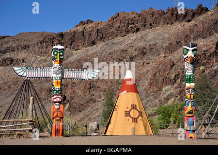 Village indien, Sioux City, San Augustin, San Bartolome Municipalité, Gran Canaria, Îles Canaries, Espagne Banque D'Images