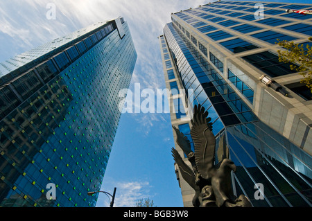 Le centre-ville de Vancouver de la Géorgie et de l'angle des rues Thurlow Banque D'Images