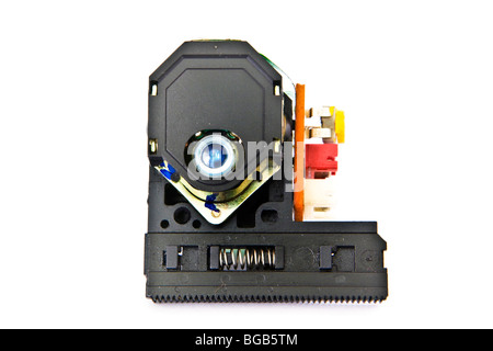 Le laser optique et l'objectif de l'assemblage d'un lecteur cd Banque D'Images