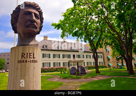 Statue de la tête de Louis Riel un (1844-1885), Musée de Saint-Boniface, Winnipeg, Manitoba, Canada. Banque D'Images