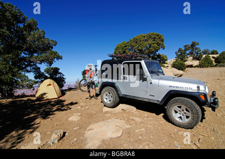 Du vélo de montagne, sentier, Rim Porcupine Castle Valley, Moab, Utah, USA Banque D'Images