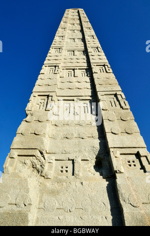 'Italienne' ancienne stèle Axumite, d'Axoum à Axum, UNESCO World Heritage Site, Tigray, Éthiopie, Afrique Banque D'Images