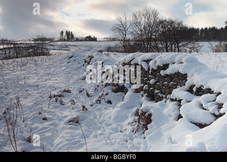 Neige en hiver et la vue sur les cicatrices Holwick Teesdale supérieur County Durham Banque D'Images