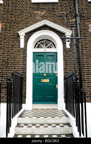 Green porte avant de Georgian House Banque D'Images