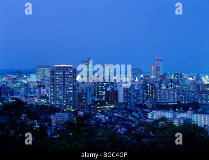 Vue de nuit de Sendai, Sendai, Miyagi, Japon Banque D'Images