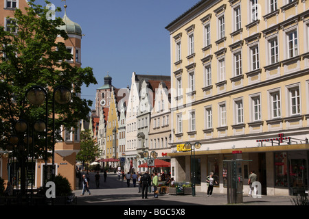 Ludwigstrasse et rues Theresienstrasse, Ingolstadt, Bavière, Allemagne, Europe Banque D'Images