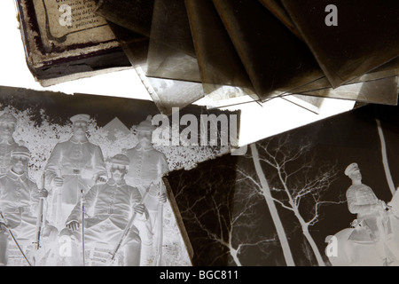 Des photographies anciennes sur plaques à la gélatine sèche bromure d'argent Banque D'Images