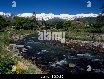 Hime River, Hakuba, Nagano, Japon Banque D'Images