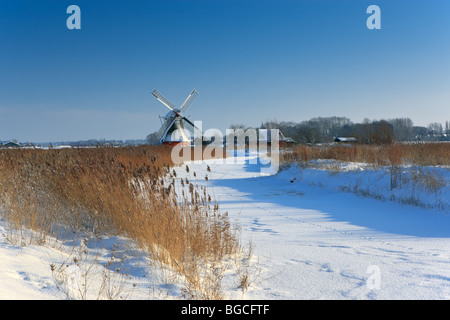 Moulin, Noordermolen Noorddijk, Groningen, Pays-Bas Banque D'Images