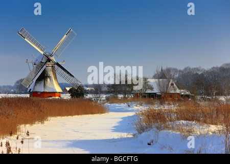 Moulin, Noordermolen Noorddijk, Groningen, Pays-Bas Banque D'Images