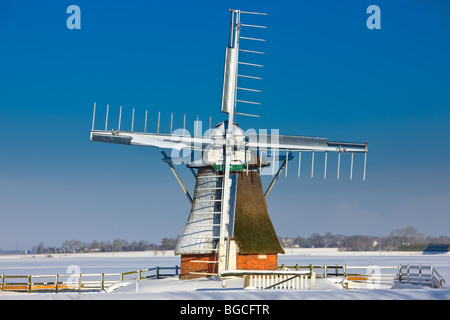 Moulin l'agneau blanc ('t Witte Lam) Zuidwolde, Groningen, Pays-Bas Banque D'Images