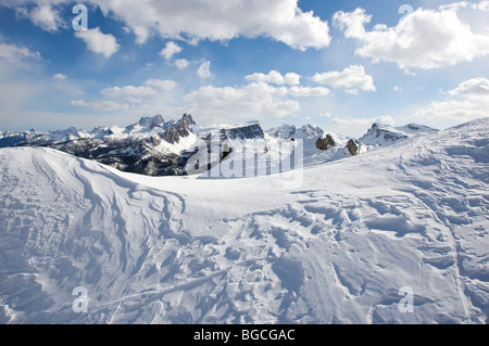 La station de ski de Cortina d'Ampezzo. Sud Tyrol, Dolomites, Italie Banque D'Images