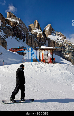 La station de ski de Cortina d'Ampezzo. Sud Tyrol, Dolomites, Italie Banque D'Images