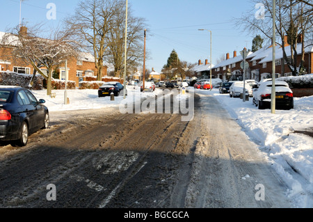 Neige de l'hiver dans la ville de Chiltern de Hemel Hempstead, Royaume-Uni. Banque D'Images